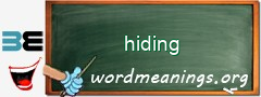 WordMeaning blackboard for hiding